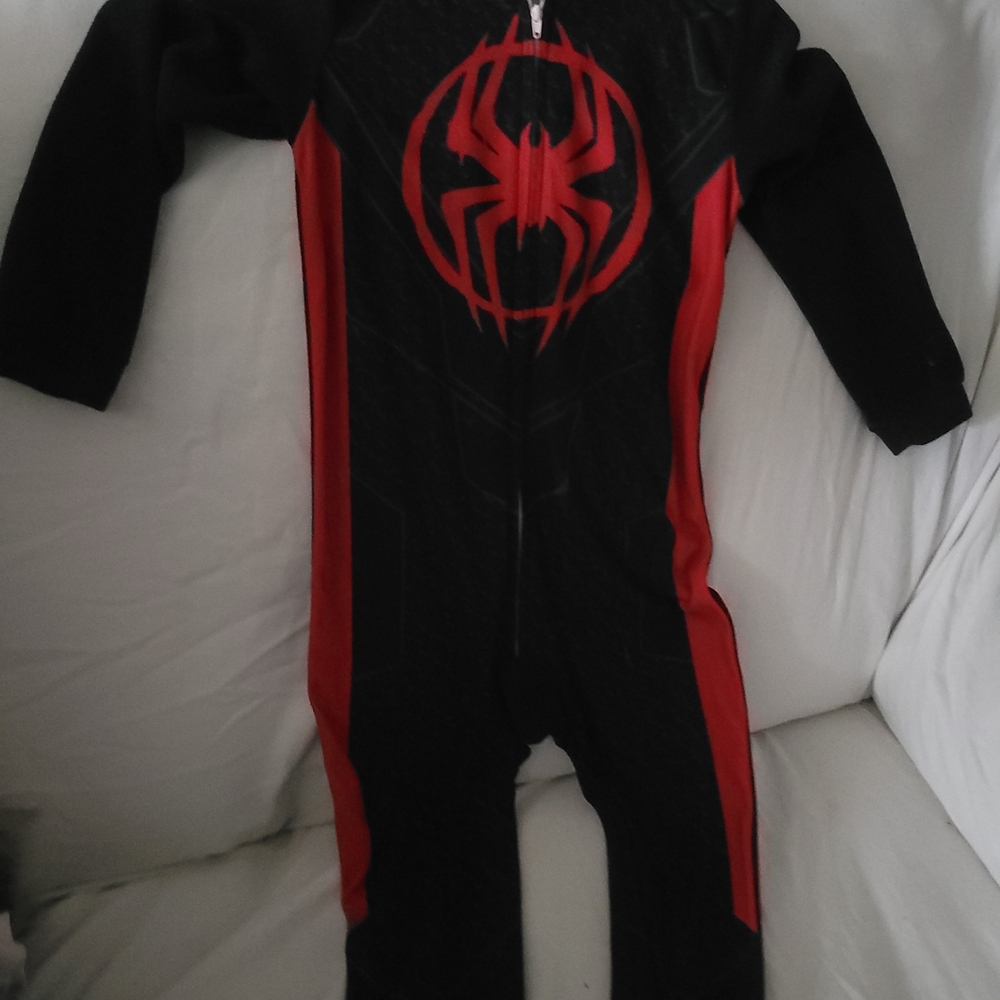 Marvel Black and Red Spider-Man Hoodie Jumpsuit Pajamas